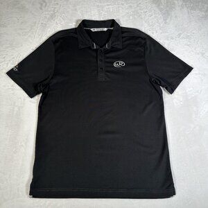 Travis Mathew Polo Shirt Men Size L Black Short Sleeve Stretch Embroidered Logo
